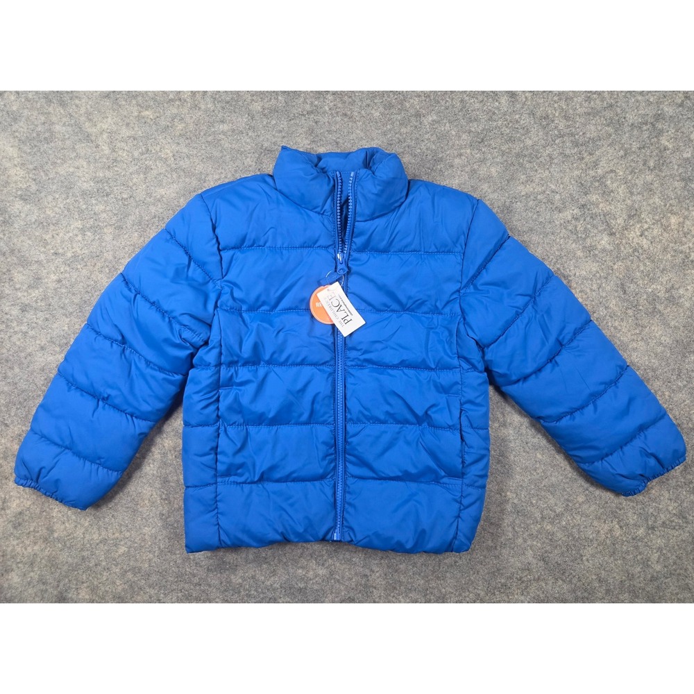 The Childrens Place Boys Blue Puffer Jacket Water Resistant Size S 5/6 NWT